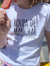 Camiseta Infantil Roupa de Manchar no Verão - Collab Mannas & Brincaê