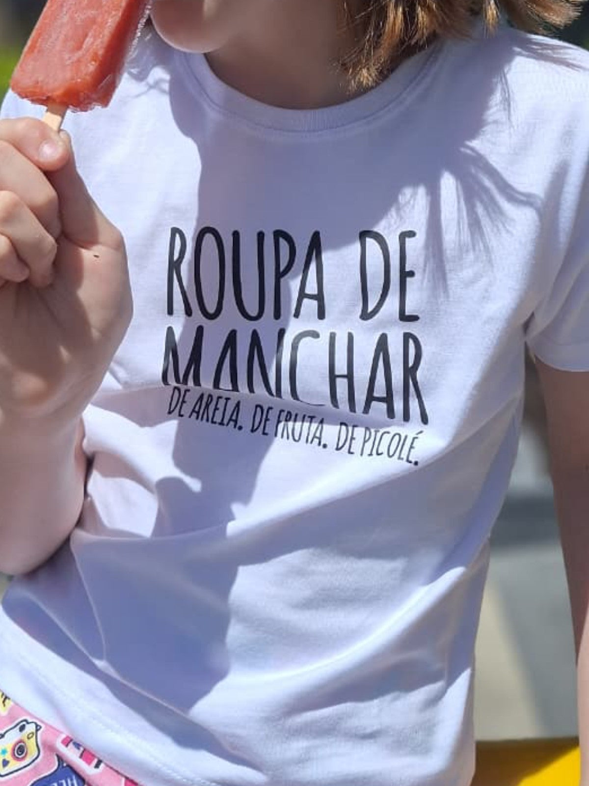 Camiseta Infantil Roupa de Manchar no Verão - Collab Mannas & Brincaê