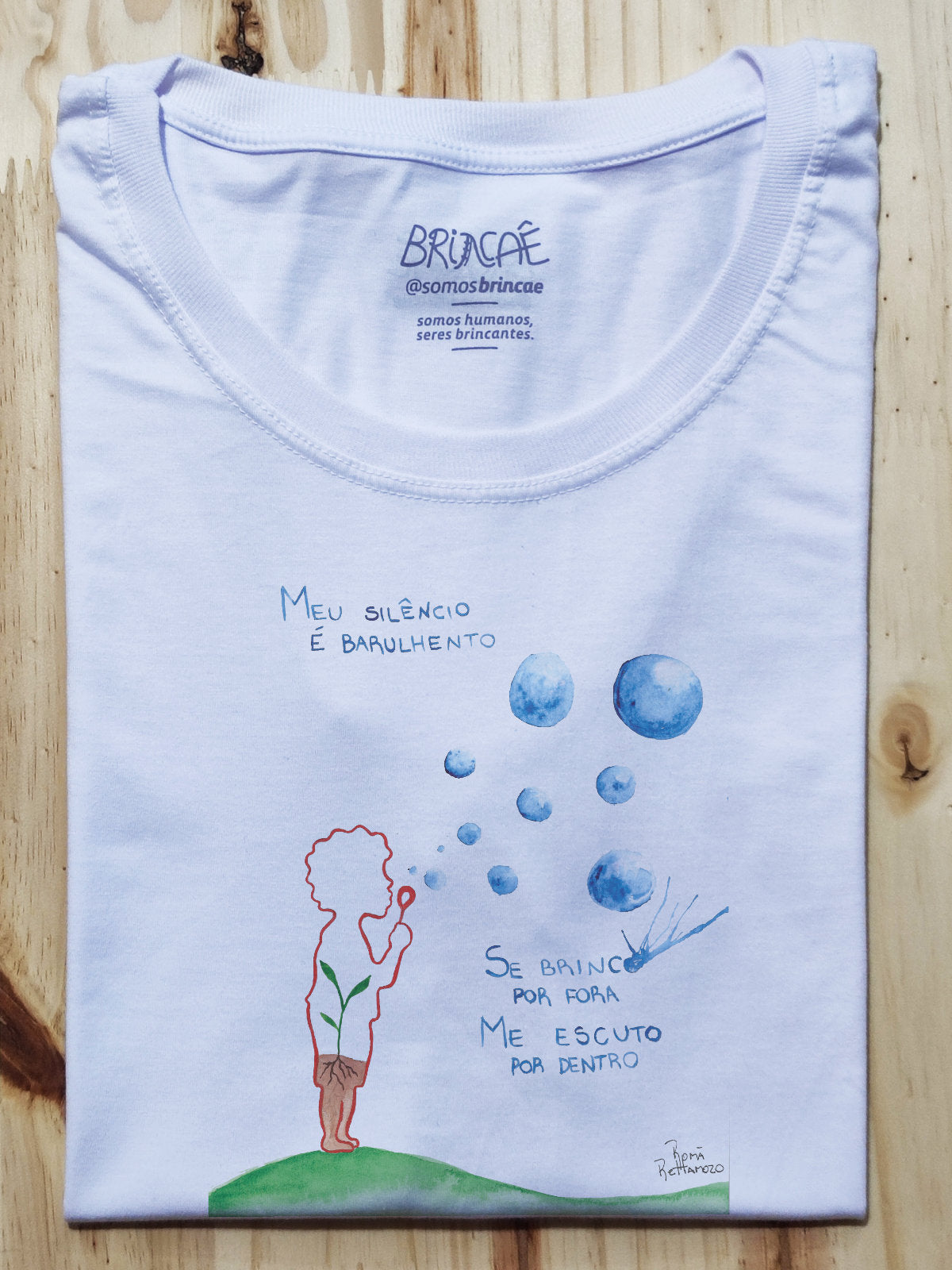 Camiseta Infantil Meu Silêncio é Barulhento - Collab Romã Rettamozo & Brincaê