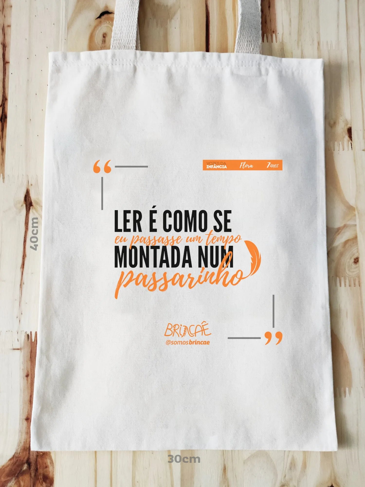 Ecobag Flora e o passarinho - Vozes da Infância Brincaê