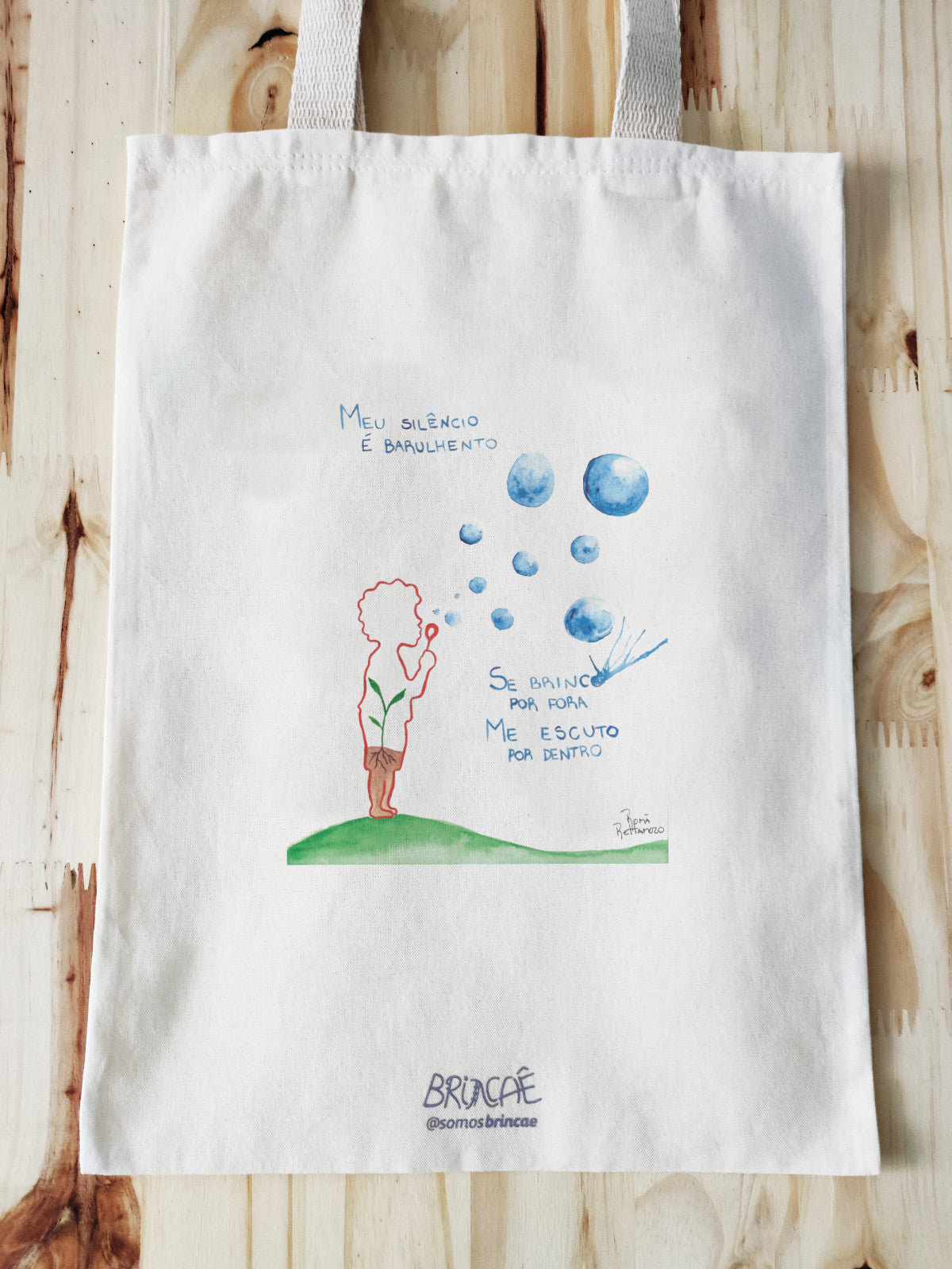 Ecobag Meu Silêncio é Barulhento - Collab Romã Rettamozo & Brincaê